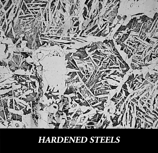 Hardened steels microstructure
